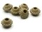 6 24mm x 15mm Large Hole Brown Speckled Rondelle Vintage Plastic Beads